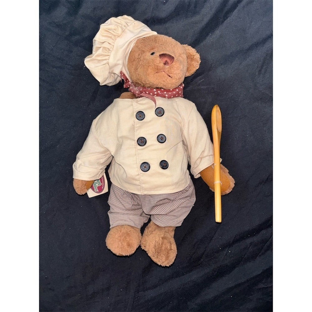 Ganz Cottage Collectibles Chef Bon Appetit Teddy Bear Plush 12in w/ Tags vintage